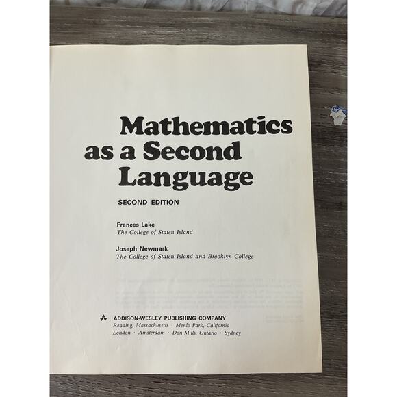 1975 Mathematics As a Second Language 2nd Ed College Textbook - Picture 6 of 9
